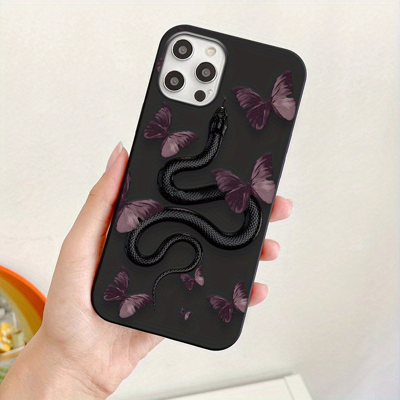 brighten up your iphone with a butterfly snake pattern mobile phone case details 3