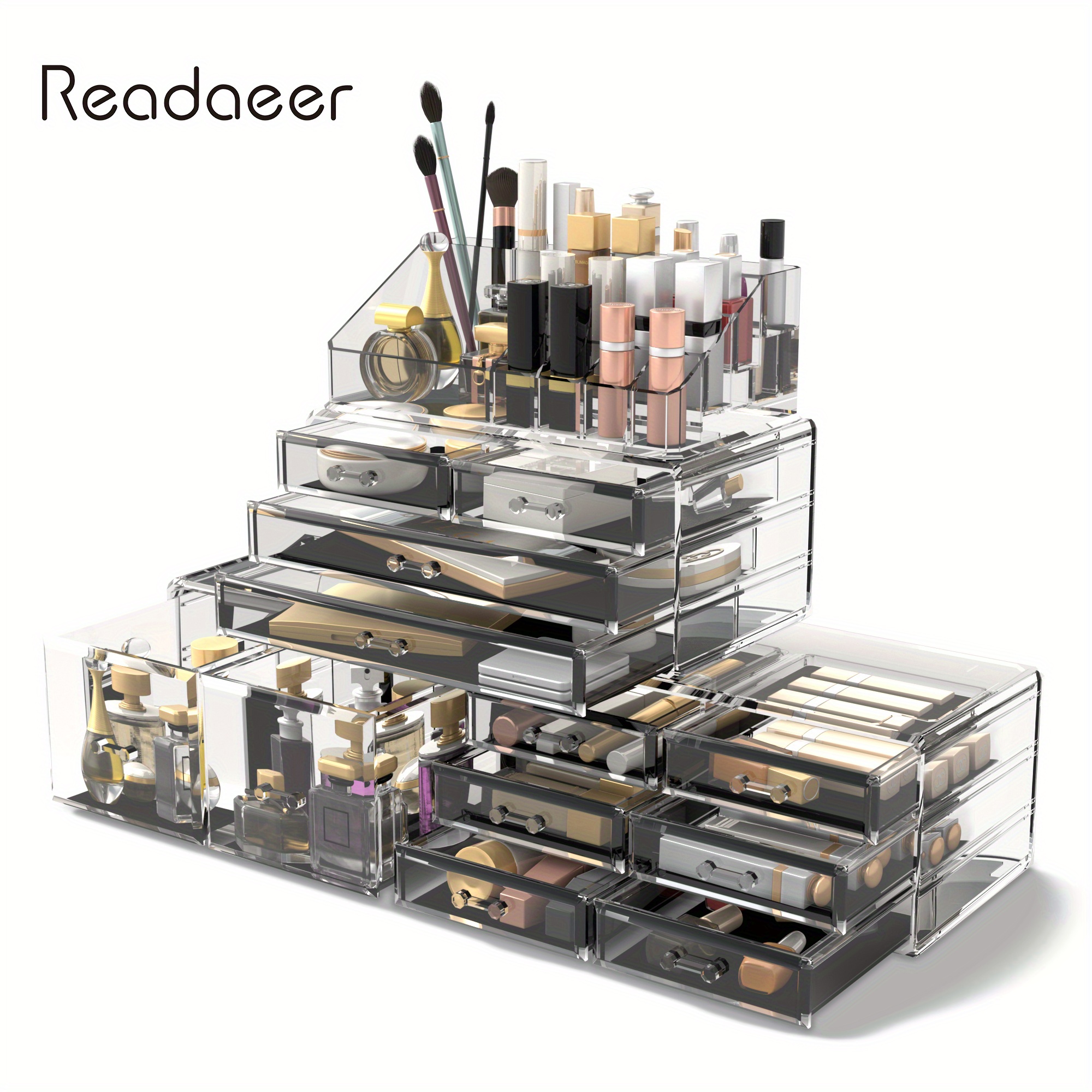 Organizador de maquillaje con 12 cajones, caja de almacenamiento