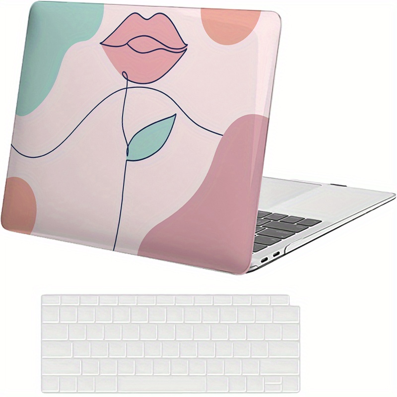 EooCoo Coque Compatible avec 2022 MacBook Air M2 13,6 Pouces A2681 avec  Touch ID, Plastique Transparent Clair Couverture + Protection Clavier +