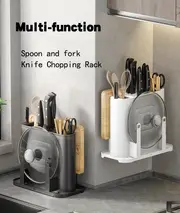 1pc dual use wall mounted knife block with chopstick holder and cutting board holder organize your kitchen essentials with ease details 0