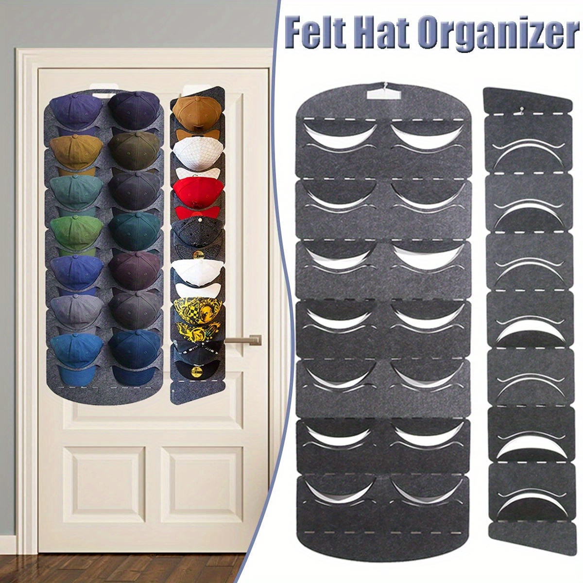 Household Large Closet Hat Hanging Storage Bag Baseball Hat - Temu