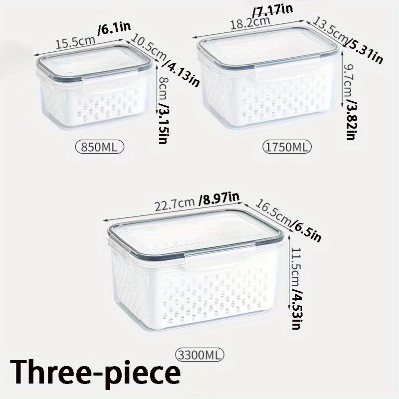 Reusable Food Storage Container Set with Fruit Basket Preservation
