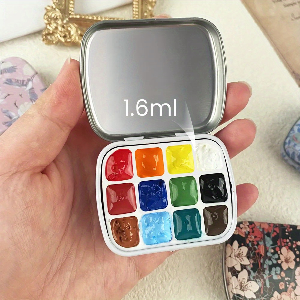 Empty Watercolor Palette Tin Tiny Travel Watercolor Palette Temu