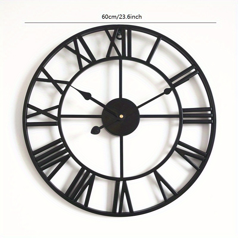 TEMU 1pc Modern Simple Iron Roman Decorative Wall Clock, Room Creative Clock, Home Wall Watch, Silent Clock No Scale Modern Wall Clock Battery