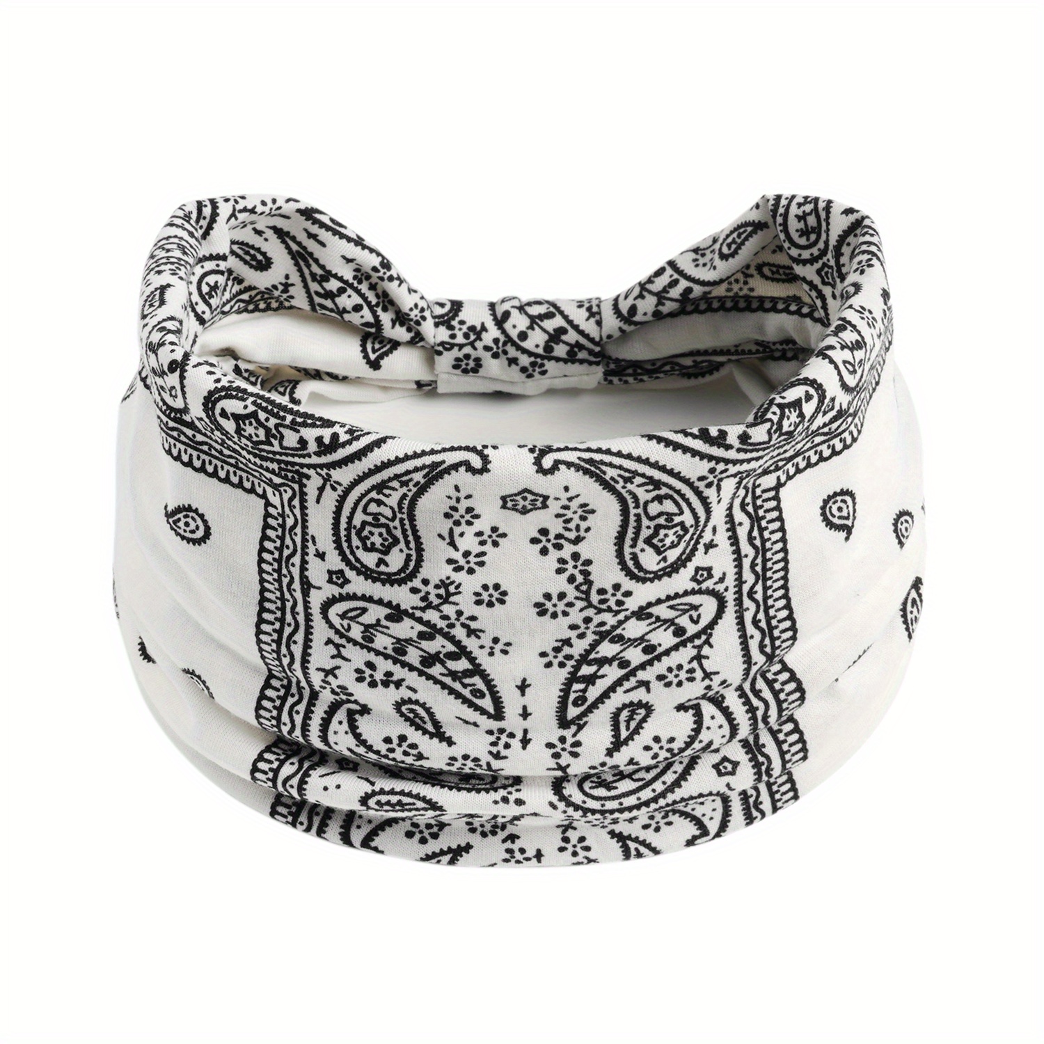 Boho Headband Women Stretchy Wide Hair Band Paisley Pattern - Temu