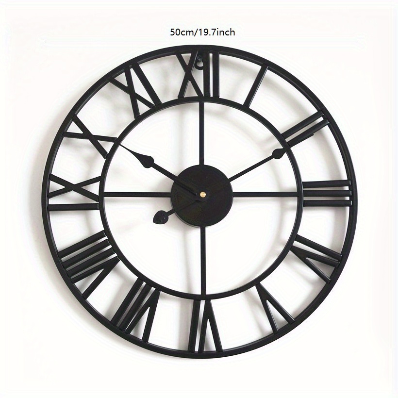 TEMU 1pc Modern Simple Iron Roman Decorative Wall Clock, Room Creative Clock, Home Wall Watch, Silent Clock No Scale Modern Wall Clock Battery