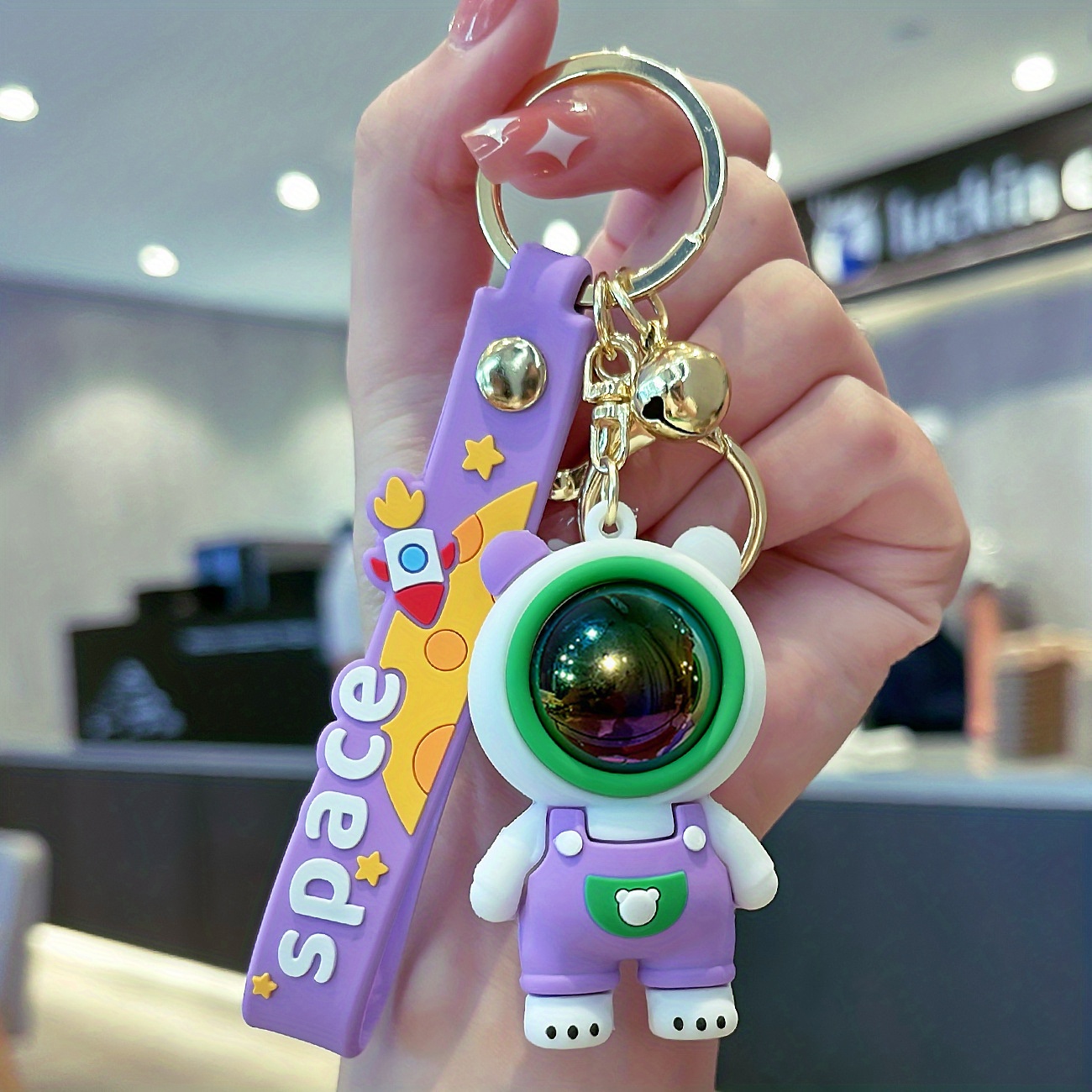 Astronaut Silicon Keychain With Bagcharm And Strap (Select From Drop D –  ThePeppyStore