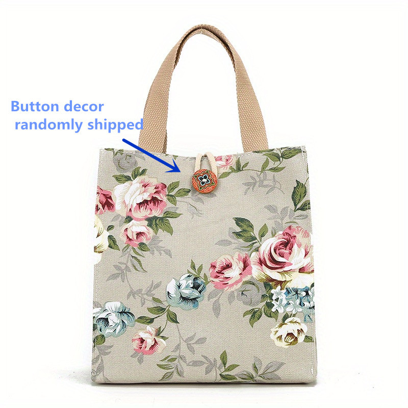 Cartoon Canvas Lunch Bag Butterfly Cat Bento Office Workers Mothers