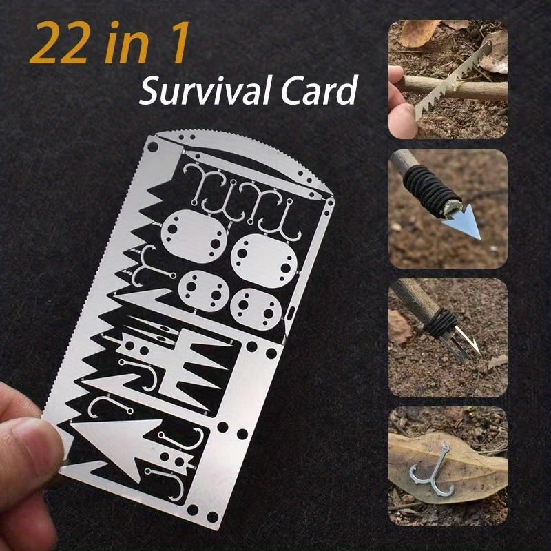 Multifunctional Fishing Hook Gear Card Survival Tool For Outdoor Camping  Fishing