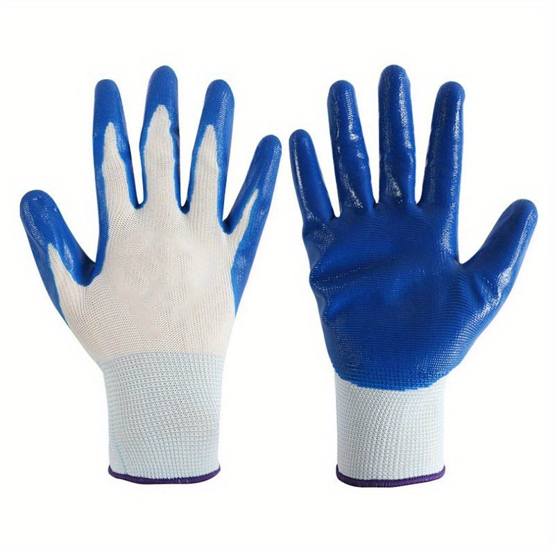 Cheap 3-Pairs Nitrile Impregnated Work Gloves Safety Gloves for Gardening  Maintenance Warehouse for Men