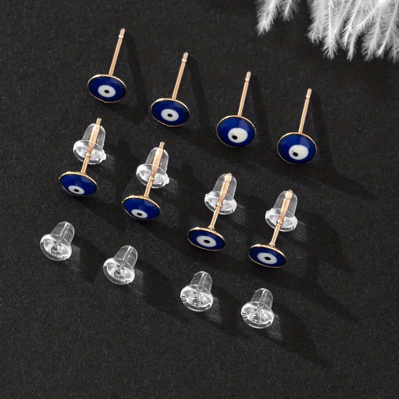 Men's Demon Eye Stud Earrings Set