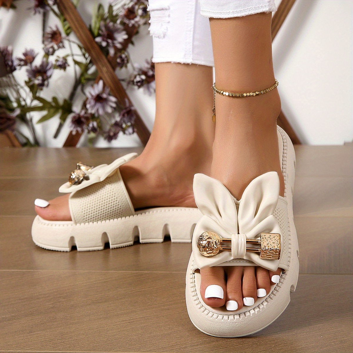 Bowknot discount platform sandals