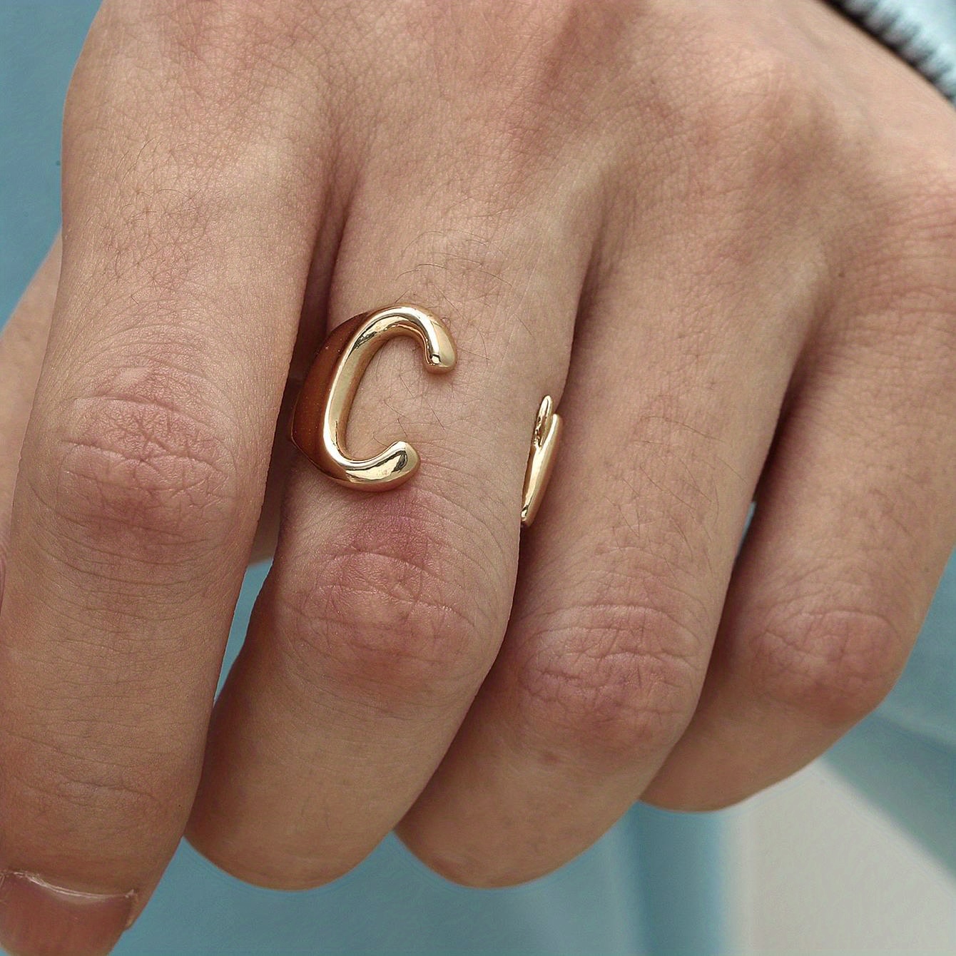 Minimalist Letter Ring For Men, Daily Decoration Gift