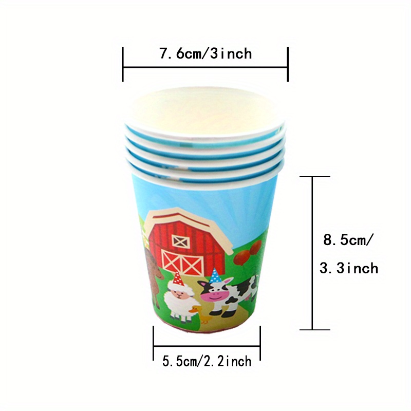 farm tableware paper cups disposable barnyard - Temu Australia