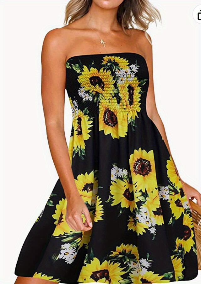 dresses sunflower Black Sunflower DressMimi's House Boutique