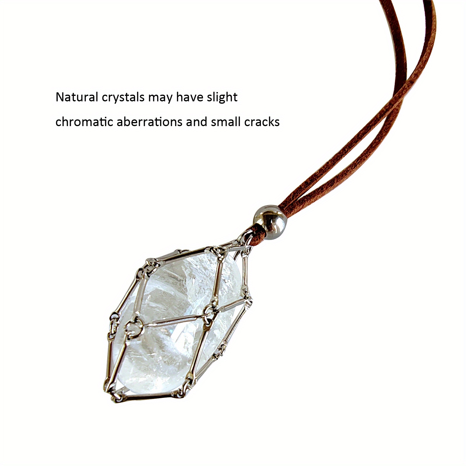 Crystal Stone Holder Necklace,Adjustable Crystal Cage Necklace Holder Necklace,Handmade Crystal Holder Necklace,Stainless Steel Cage for Crystal Stone