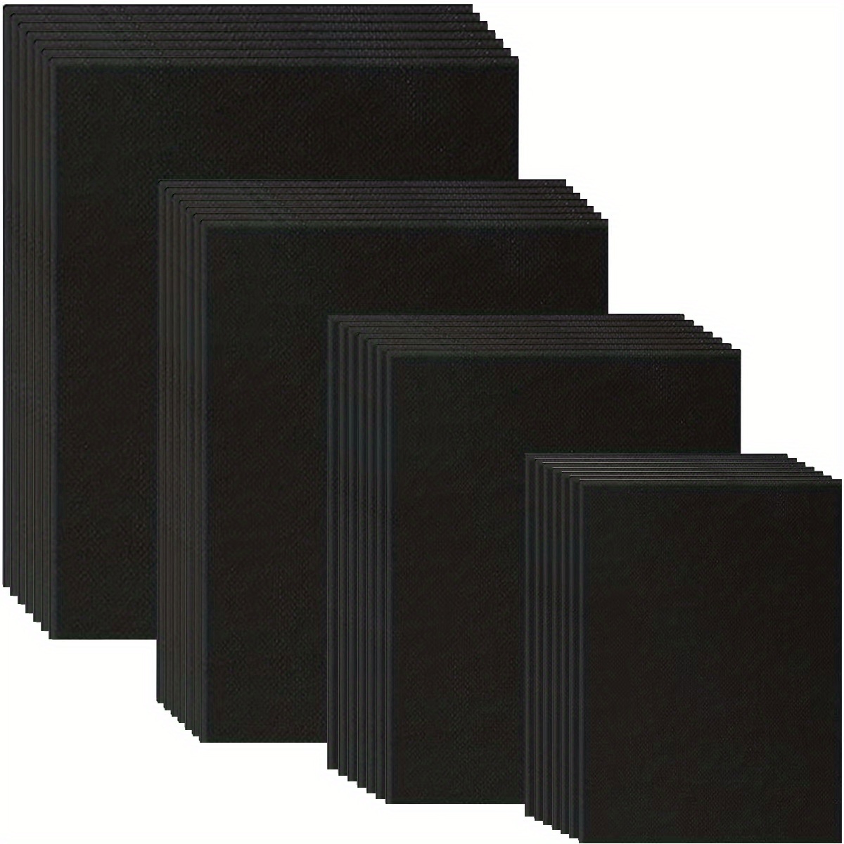 4 Pieces Black Paint Canvases for Painting, 30x30cm-12x12in Blank Black  Canvas, 100% Cotton Stretched Canvas, 8 oz Gesso-Primed