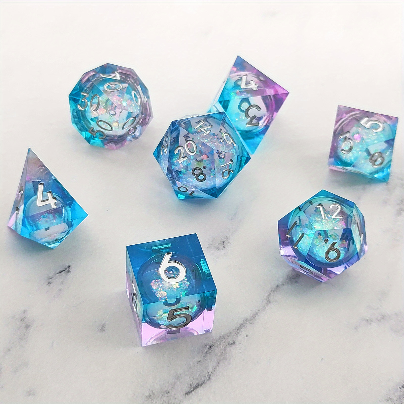 Liquid Core Resin Dice Set Sharp Edge Liquid Core Resin Temu