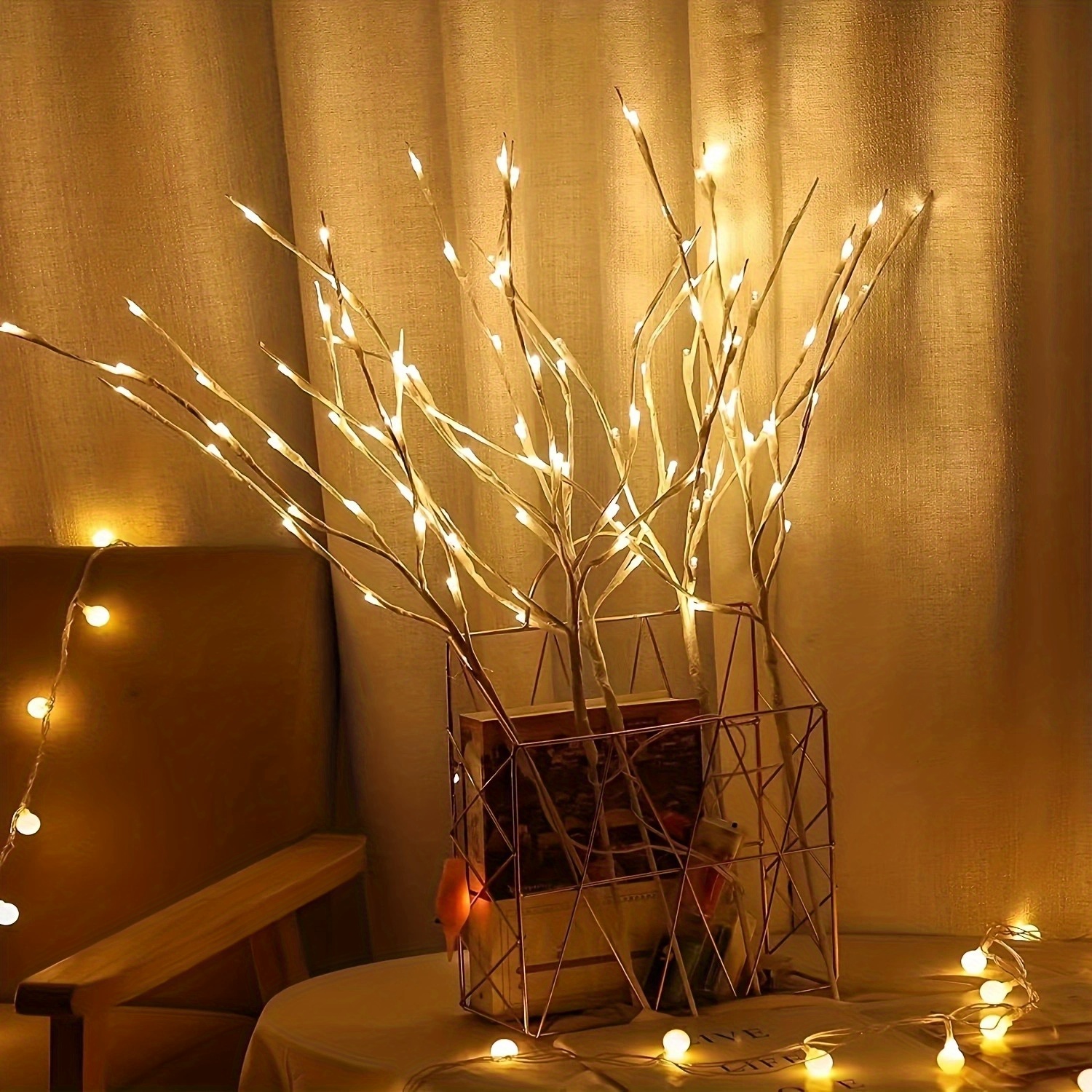 Led Tree Branch Light Room Decoration Light Festival Branch - Temu