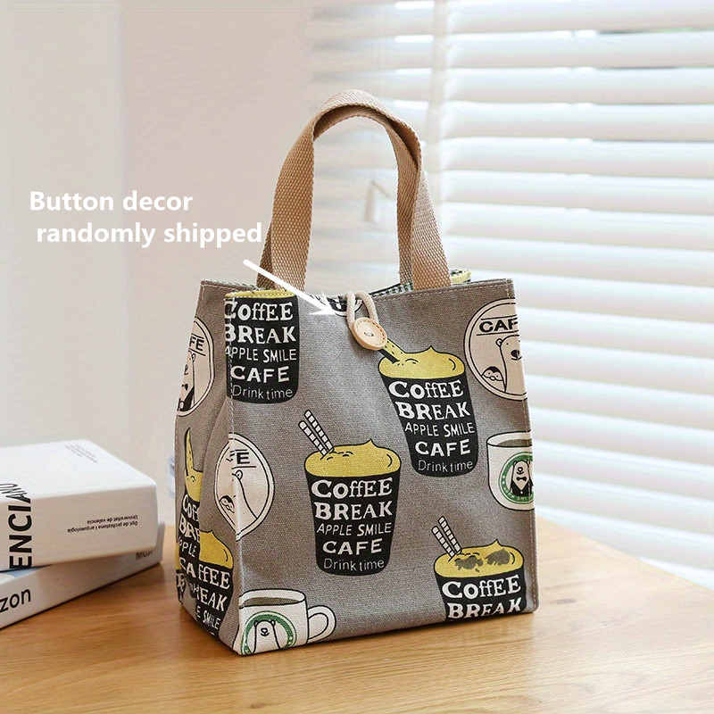 Cartoon Canvas Lunch Bag Butterfly Cat Bento Office Workers Mothers