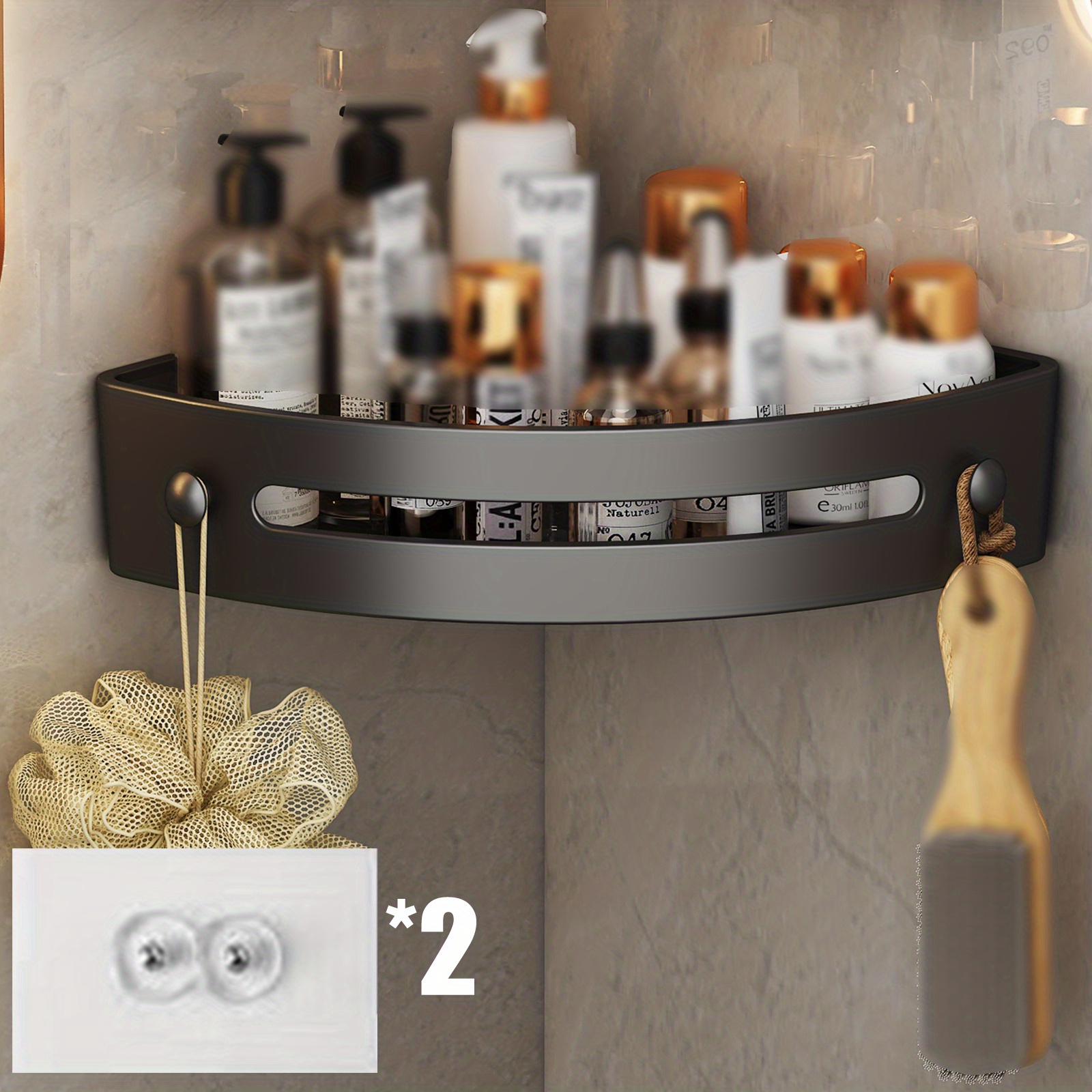 Bathroom Shelves No drill Corner Shelf Shower Storage Rack - Temu