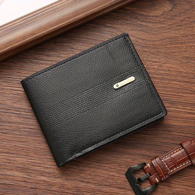 New Fashion Men's Short Wallet Horizontal Weave With Contrasting Colors  Wallet Fashion Student Wallet Light Luxury Wallet - Temu