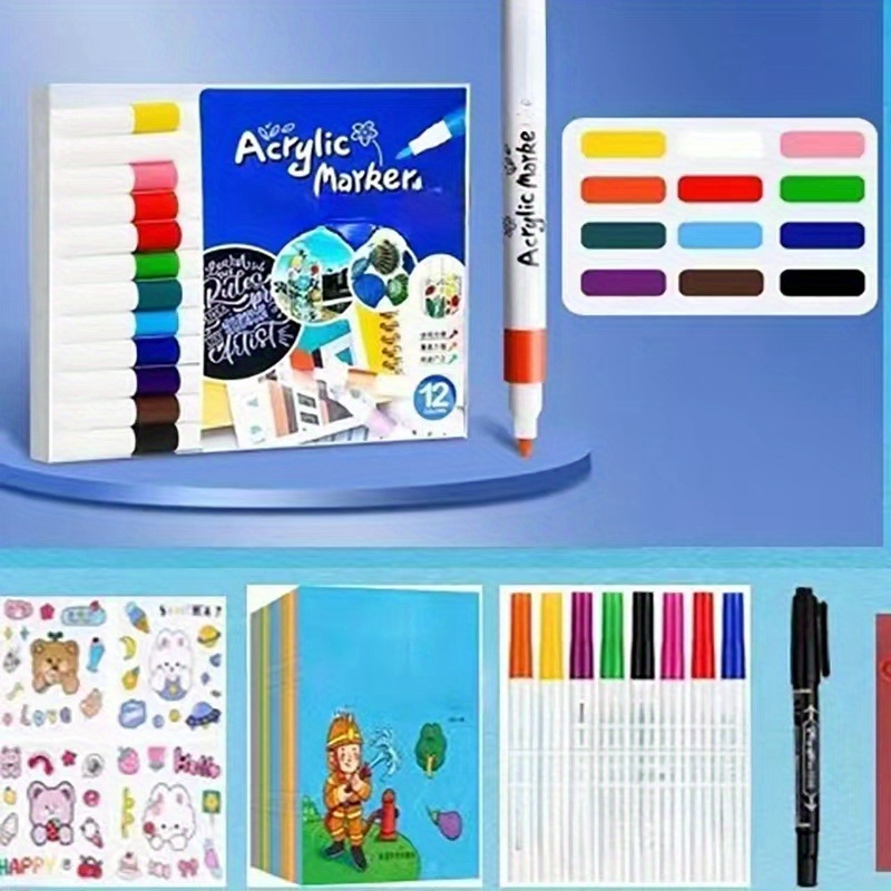 12-Color Shimmer Outline Markers Set - Perfect for Kids Ages 8-12,  Doodling, Drawing, Card Making & Calligraphy!