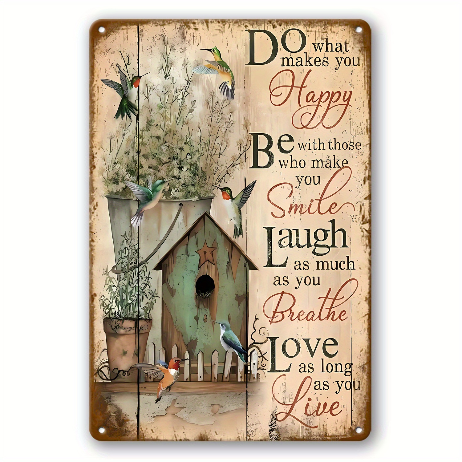 Gather Grateful Hearts Vintage Tin Sign Funny Home Decor - Temu