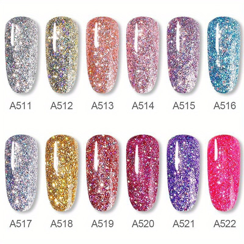 High-density Starry Platinum Nail Polish, Glitter Gel Polish, Shimmery Gel  Nail Polish 9 Colors Sparkly Shiny Gel Soak Off Uv Led Nail Art Varnish For  Manicure Diy At Home - Temu Austria