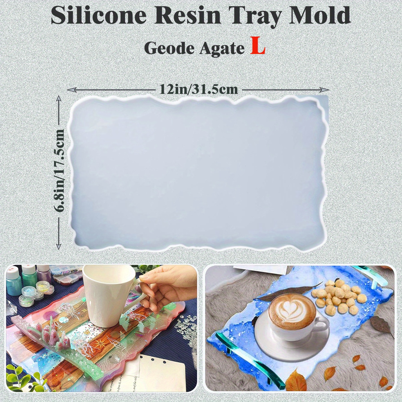 Large Resin Tray Mold Oversize Silicone Casting Molds for Resin