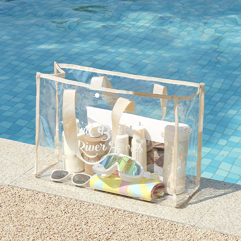 Bolsa impermeable de nailon portátil para piscina, bolsa de almacenamiento  para playa de viaje, bolso deportivo para exteriores - Beige azul , tal se  describe Sunnimix Bolso de natación de playa