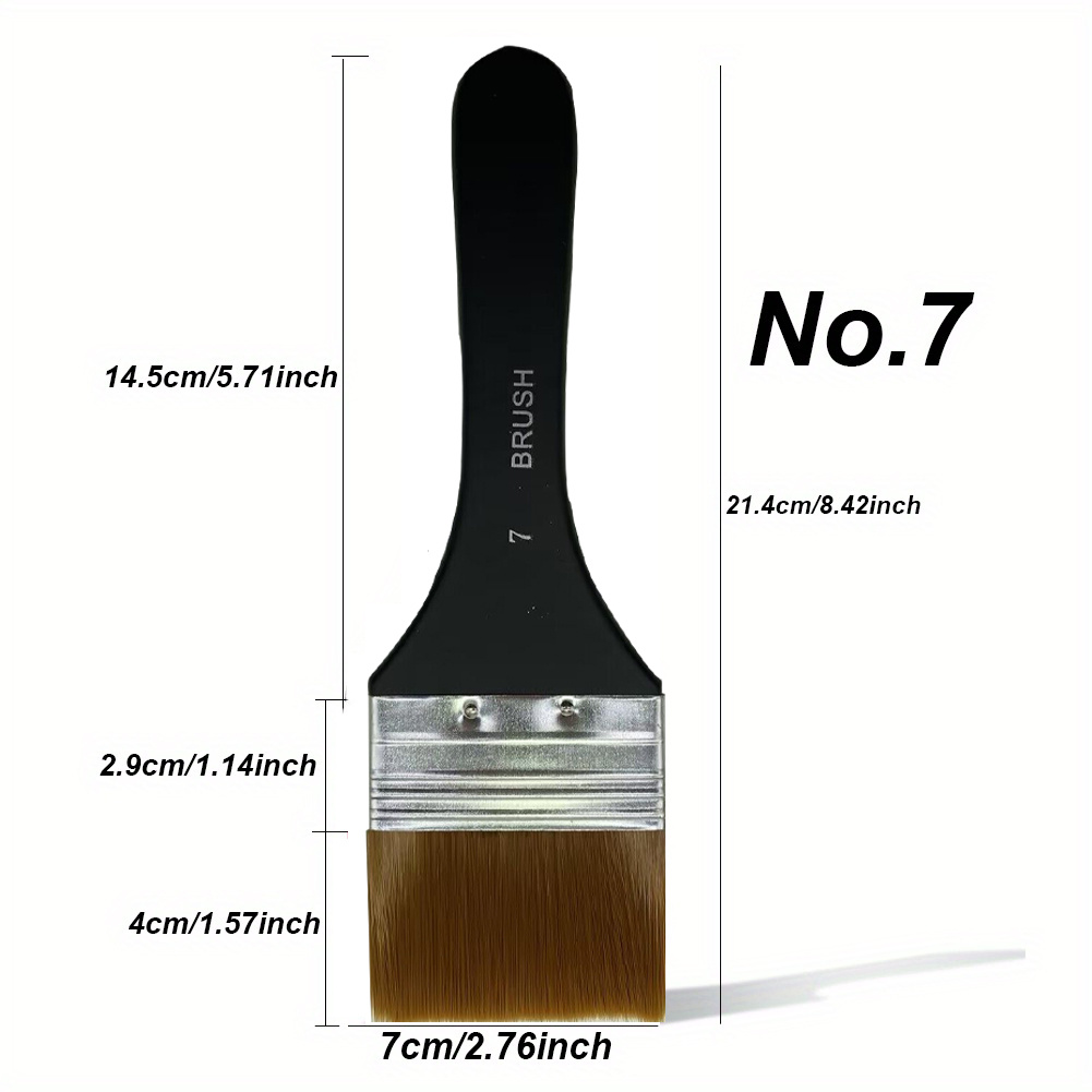 Black Handle Brush Wooden Handle Nylon Hair Artist - Temu