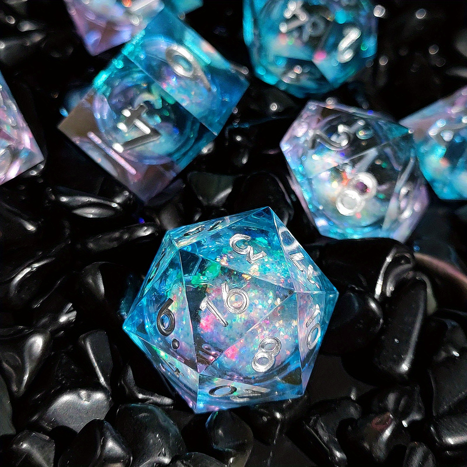 Liquid Core Resin Dice Set Sharp Edge Liquid Core Resin Temu