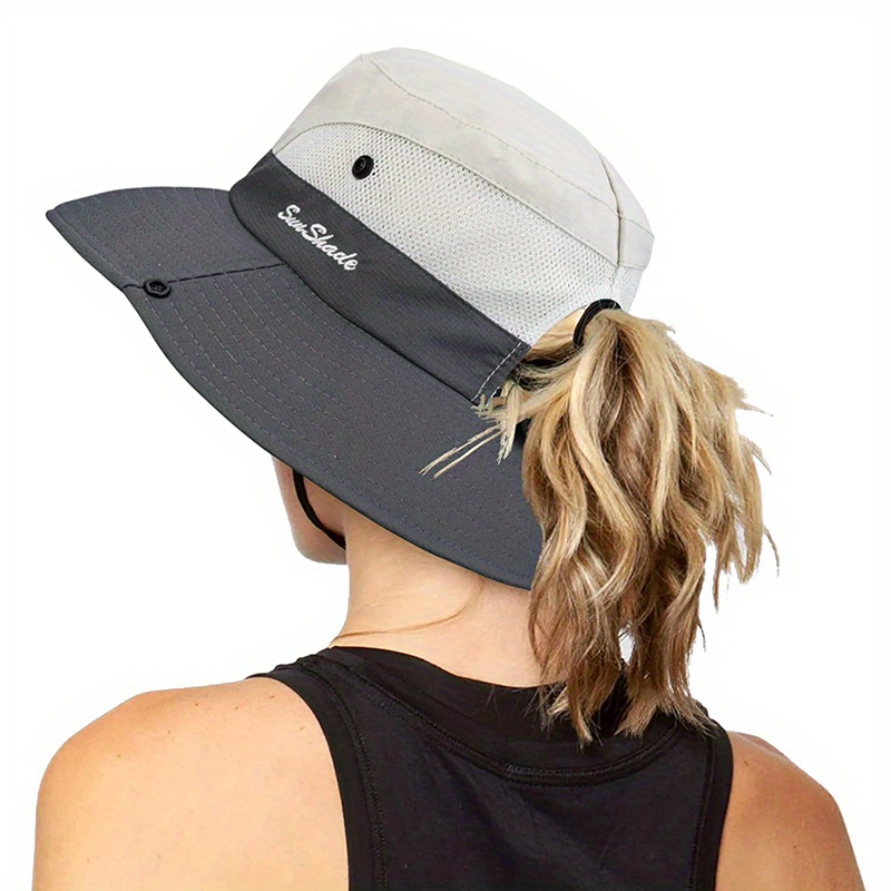 Women's Sunshade Ponytail Fisherman Hat Breathable Versatile - Temu
