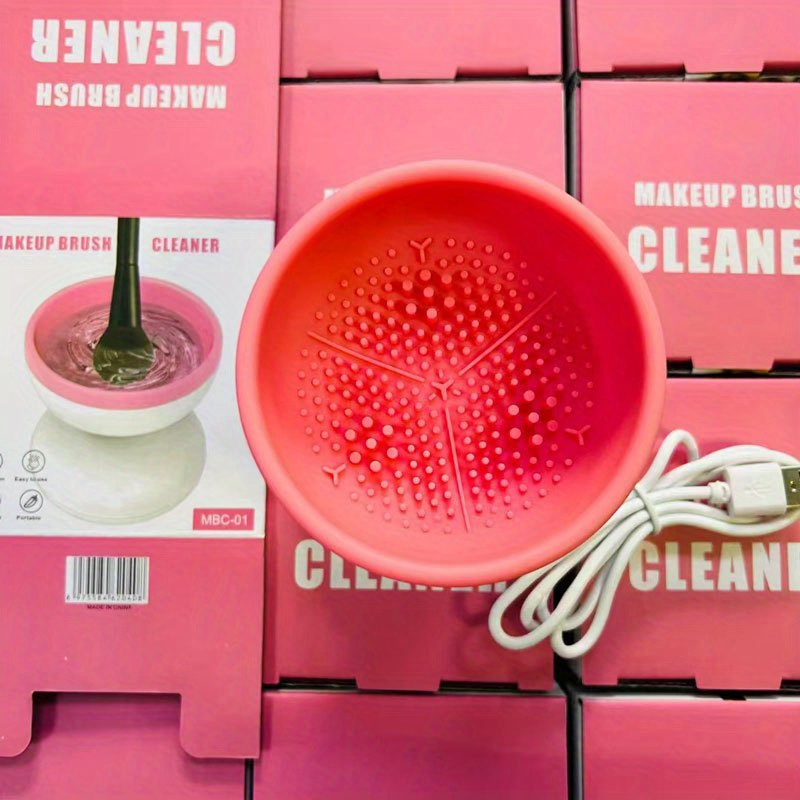 Neeyer - Limpiador de brochas de maquillaje, máquina limpiadora de brochas  eléctrica súper rápida, limpiador de brochas automático, color rosa..