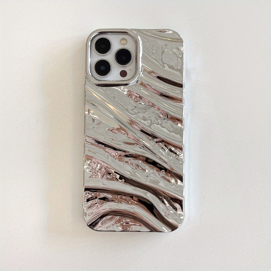 TEMU Personalize Your Iphone 14/13/12/11 Plus Pro Max With This Advanced Electroplating Water Ripple Protective Case!