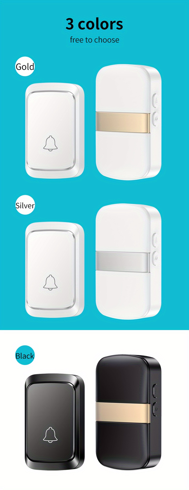 Wireless Doorbell Waterproof Battery Operated Doorbell Chime Temu
