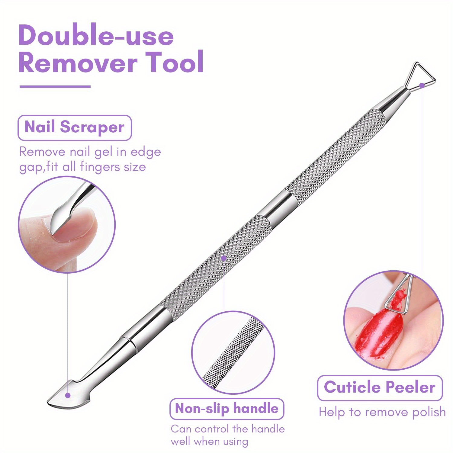 Gel Nail Polish Remover Clips Kit Double Ended Metal Cuticle Temu
