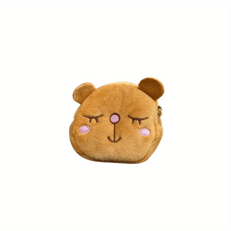 Cute Animal Plush Coin Purse With Zipper - Perfect Gift - Temu Oman