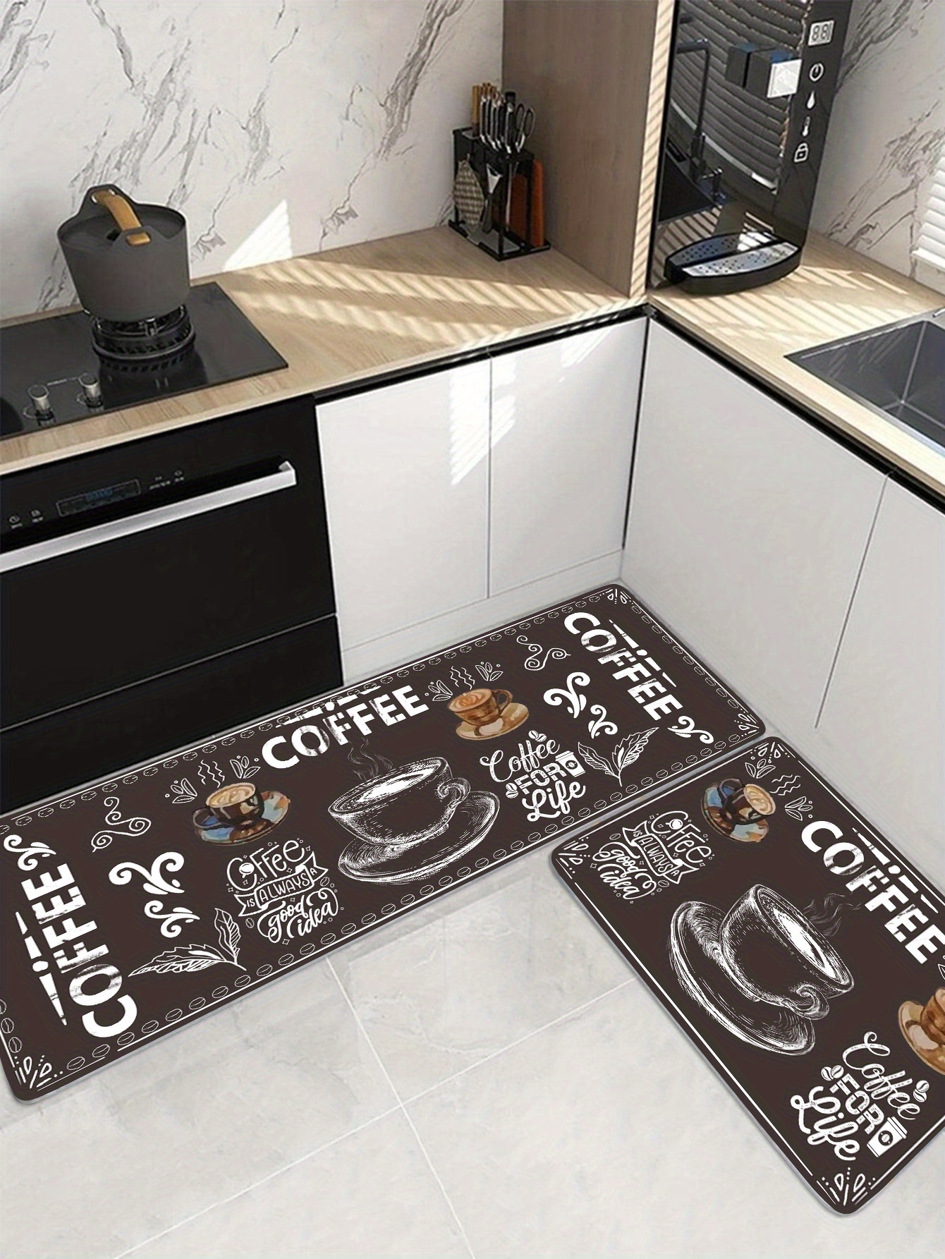 Coffee Mat Anti-Slip Coffee Maker Mat For Kitchen Counter Washable