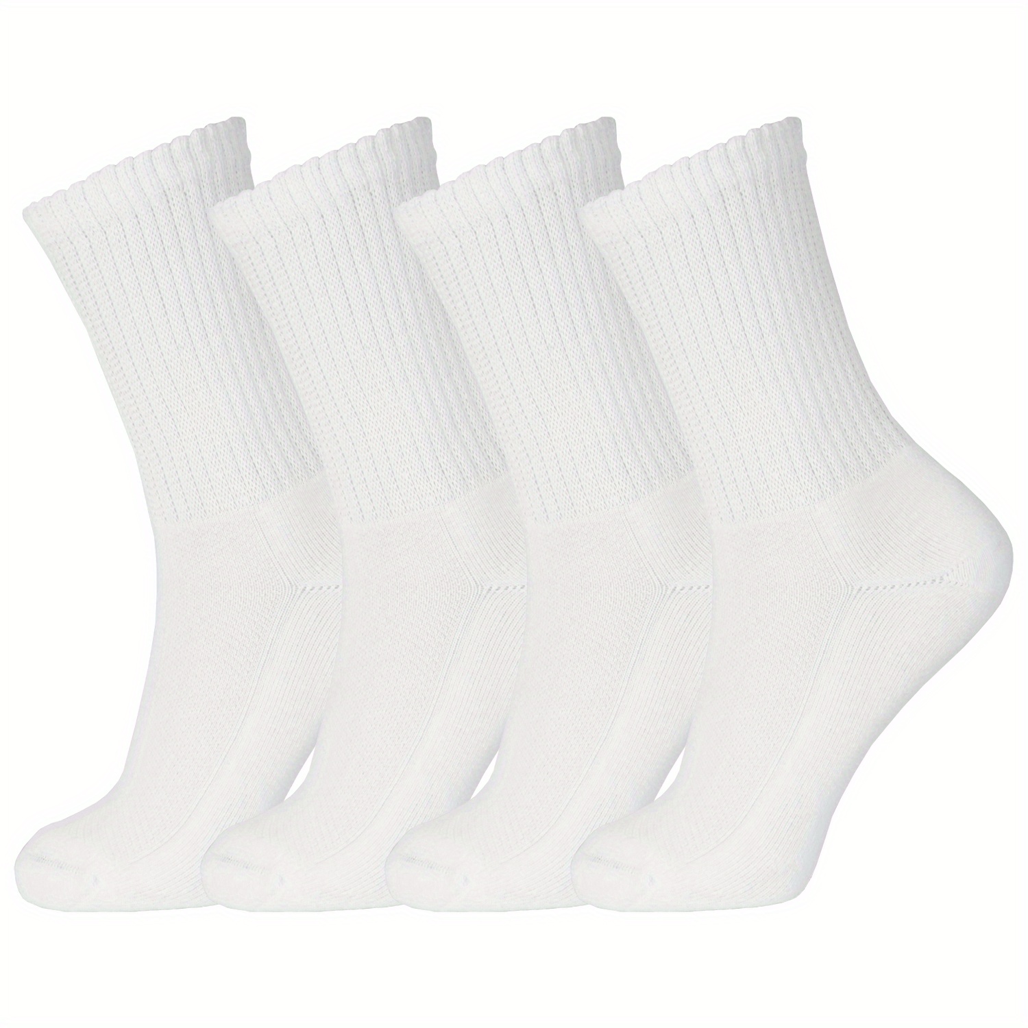  Calcetines diabéticos suaves y transpirables para mujer que  absorbe la humedad, calcetines de tobillo extra anchos, 4 pares : Salud y  Hogar