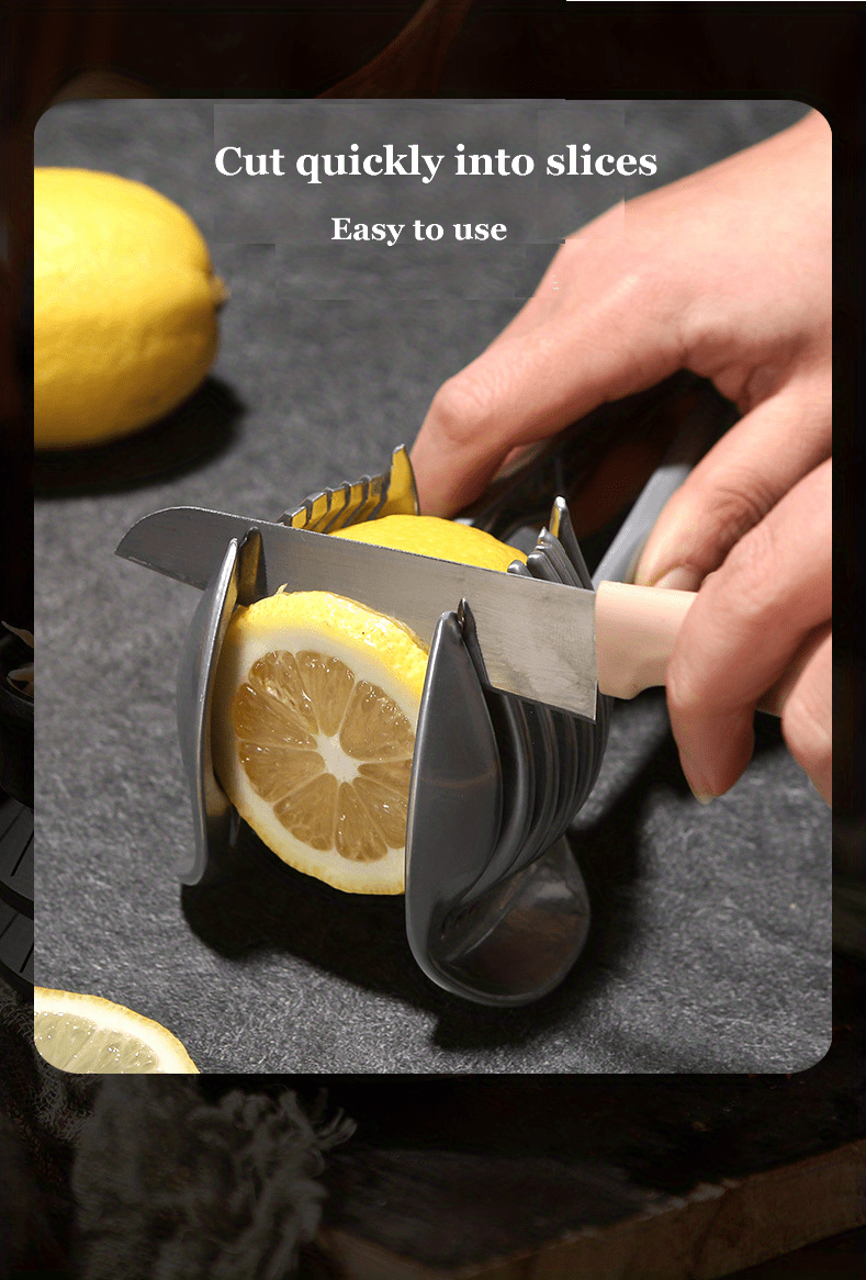 Tomato Slicer Lemon Cutter Holder Aluminum Alloy Easy Slicing