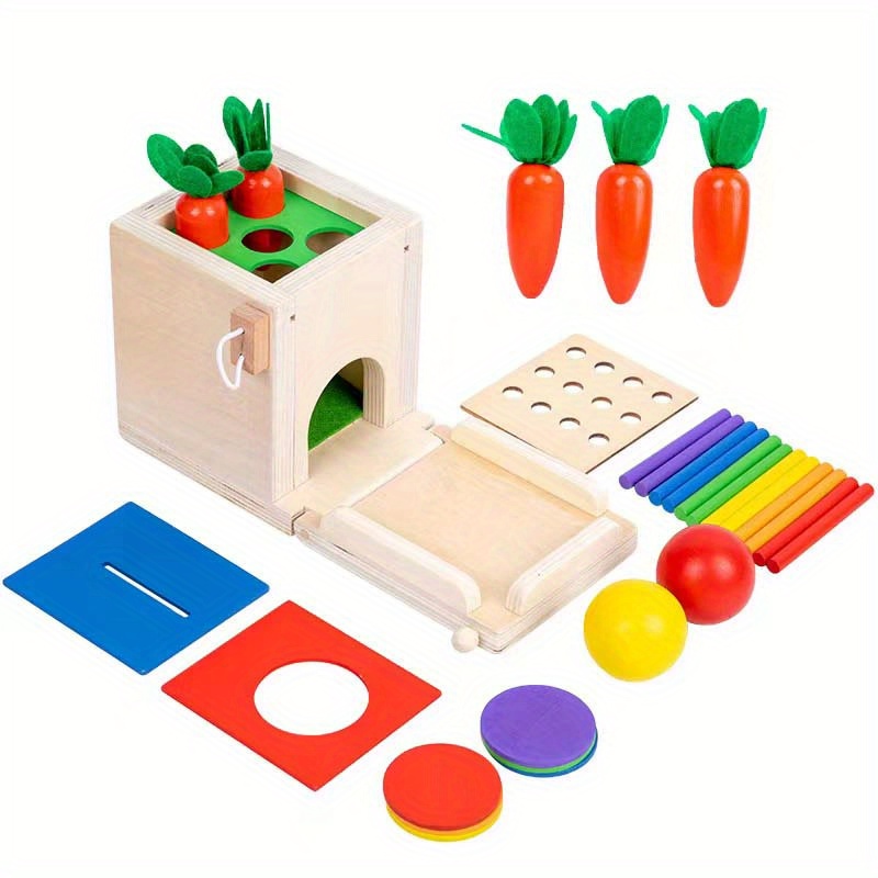 Wooden Puzzle Cenoura Harvest Toy, Brinquedos Montessori para Meninos  Meninas, Jogo Educativo para Crianças, 1 ano