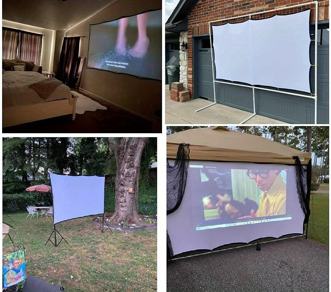 White Projector Screen Projection Screen169 Hd Hanging Temu