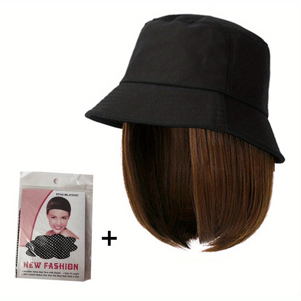 Women's Bucket Hats Long Straight Hair Wig Perfect Daily - Temu Philippines