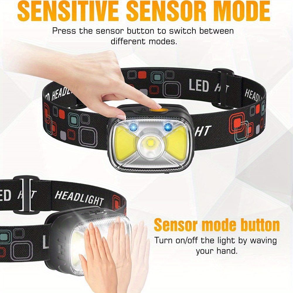 Rechargeable Headlight Motion Sensor Led Headlight 1000 Temu