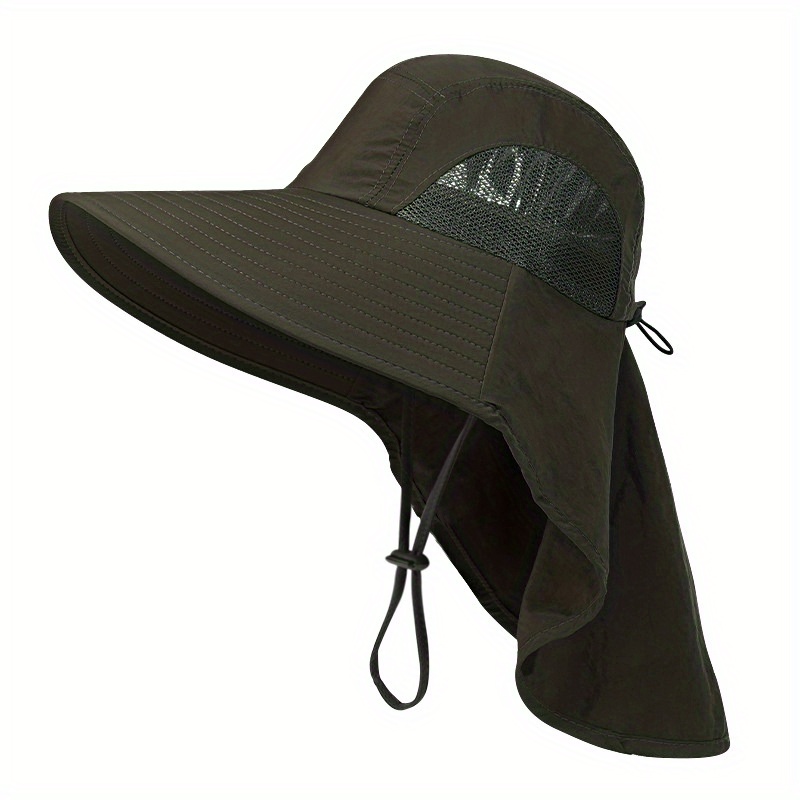 Big Shawl Summer Sun Hat Wide Brim UV Protection Unisex Bucket Hat With Neck Flap For Men & Women Outdoor Hiking Fishing, Adjustable Nylon Safari