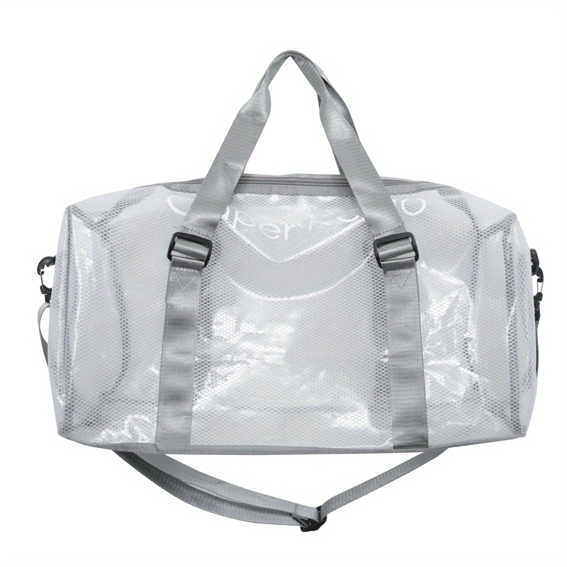 Clear Large Capacity Duffle Bag, Plastic Lightweight Luggage Bag