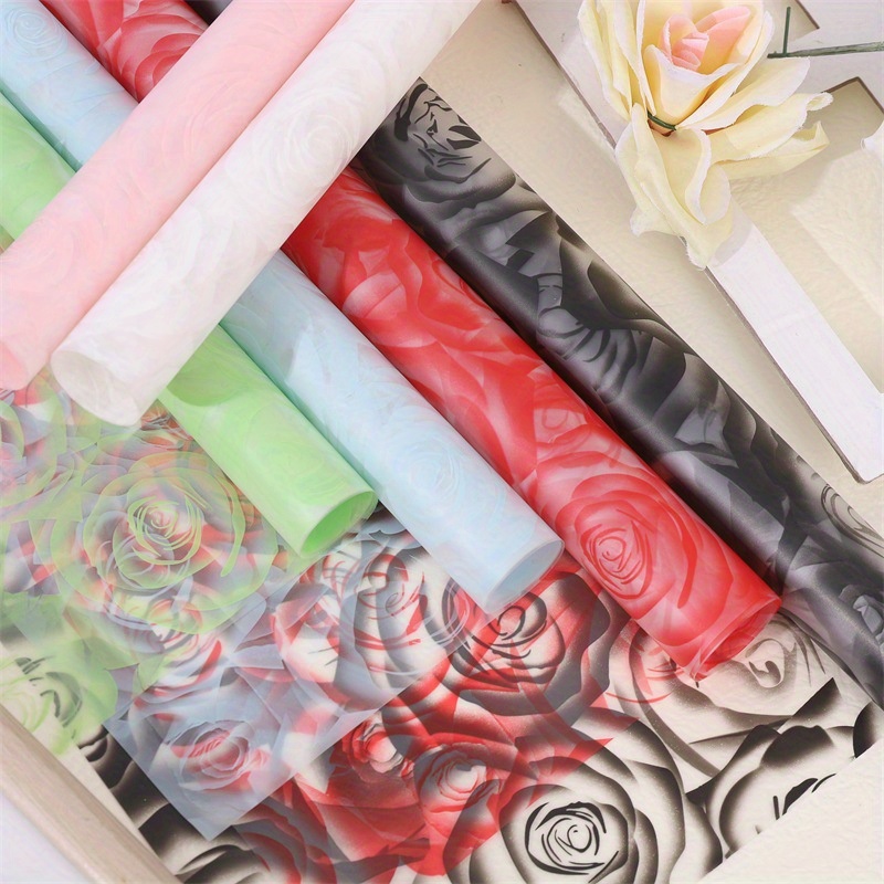 Flower Art Wrapping Paper Rose Wrapping Paper Fog Jelly Film Package Flower  Paper Tanabata Waterproof Flower Wrapping Paper Flower Shop Supplies Flower  Art Bouquet Wrapping Paper - Temu