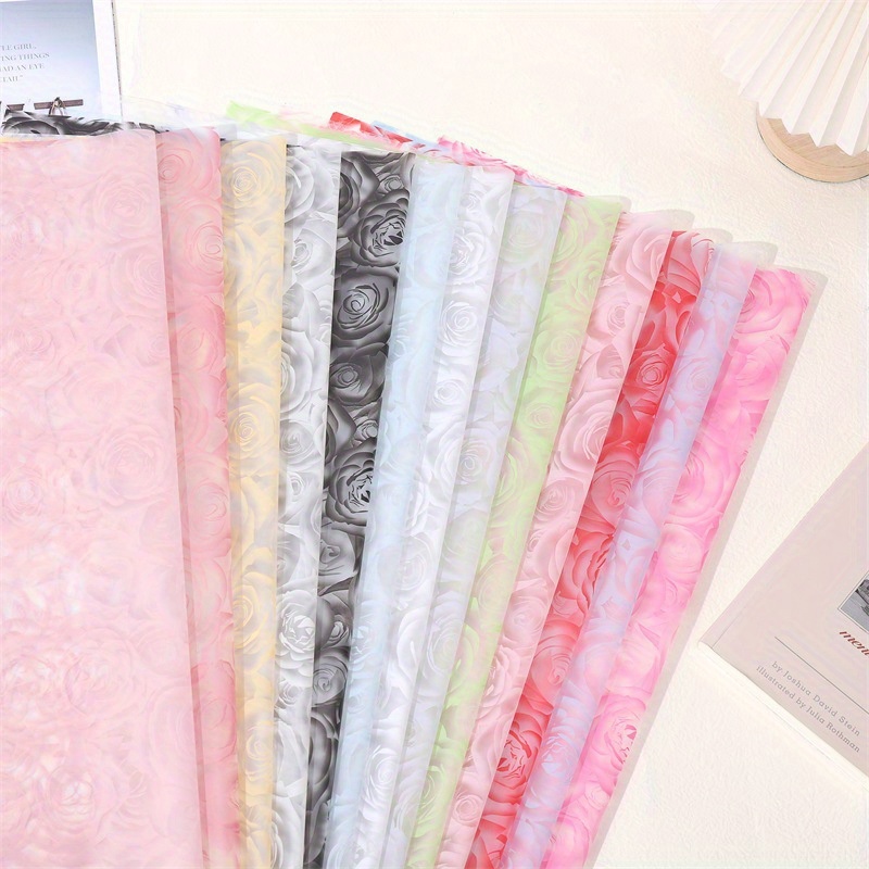 Flower Art Wrapping Paper Rose Wrapping Paper Fog Jelly Film Package Flower  Paper Tanabata Waterproof Flower Wrapping Paper Flower Shop Supplies Flower  Art Bouquet Wrapping Paper - Temu